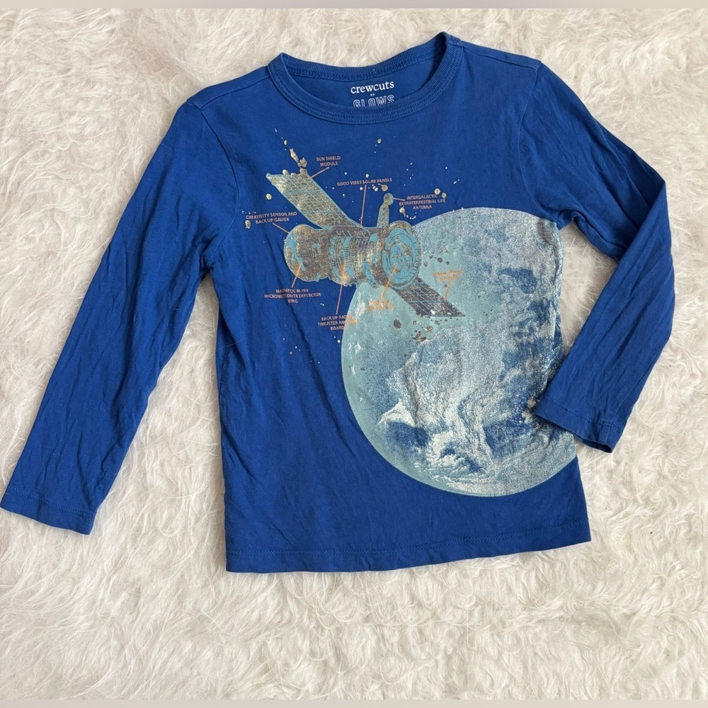 Crewcuts Blue Space Adventure Glow In The Dark Tee